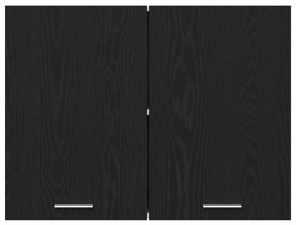 vidaXL Κρεμαστό ντουλάπι με ράφι Lyon Μαύρη Οξυά 80 x 31 x 60 εκ