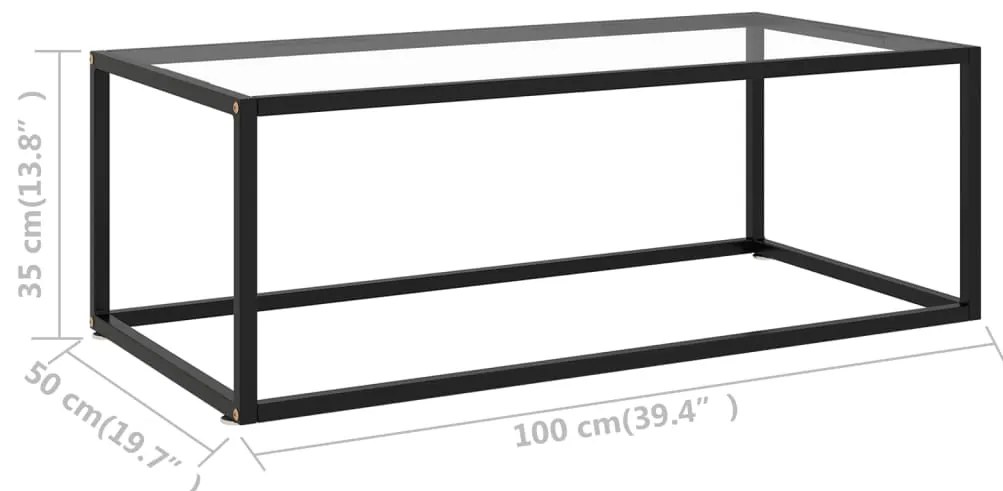 vidaXL Τραπεζάκι Σαλονιού Μαύρο 100 x 50 x 35 εκ. με Ψημένο Γυαλί