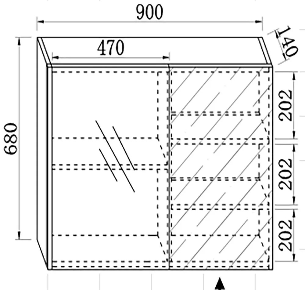 Σετ Επίπλου Mπάνιου DIONE 100 Λευκό 100x50x130 εκ.