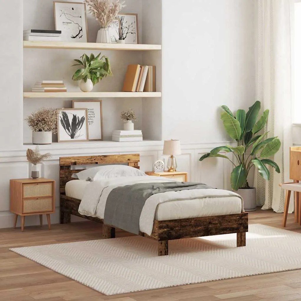 Σκελετός Κρεβατιού Παλαιό ξύλο 90 x 200 cm Επεξεργασμένο ξύλο