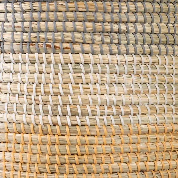 Καλάθια από φυσική ίνα σε φυσικό - γκρι 38 x 38 x 50εκ.