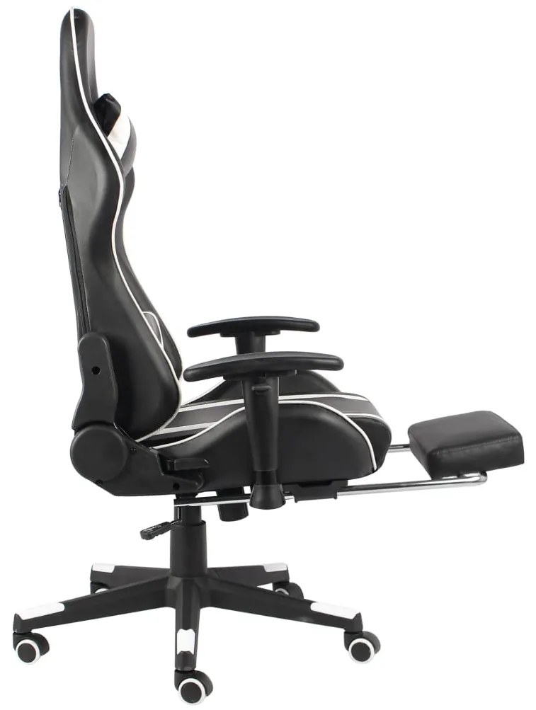 vidaXL Καρέκλα Gaming Περιστρεφόμενη με Υποπόδιο Λευκή από PVC