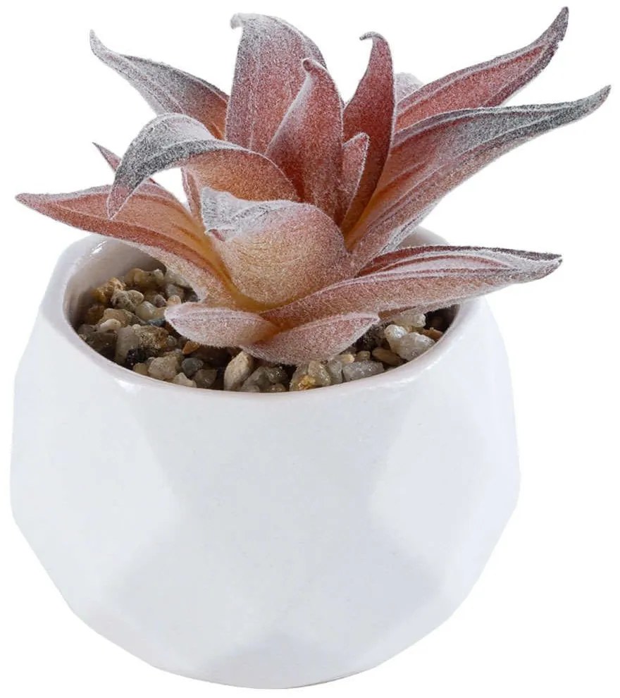 Τεχνητό Φυτό Σε Κασπώ Aloe 21006 Φ9x10cm Multi GloboStar Πηλός,Πολυαιθυλένιο