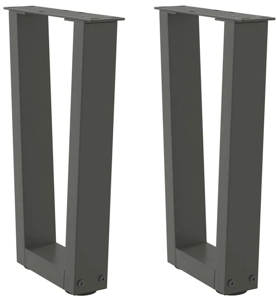 Πόδια Τραπεζιού Σαλονιού Σχήματος V 2 τεμ. Ανθρακί 38x(42-43,3) εκ. Ατσάλι