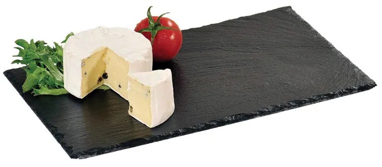 Δίσκος σερβιρίσματος Kesper 38100, 30x20cm, Σχιστόλιθος, Αντιολισθητικά πόδια, Μαύρο