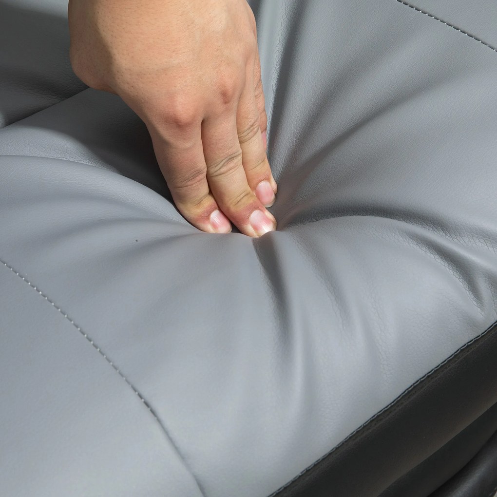 HOMCOM Καρέκλα γραφείου, εργονομική, ρυθμιζόμενη, 63x71x123-129cm, Ανοιχτό γκρι/Μαύρο