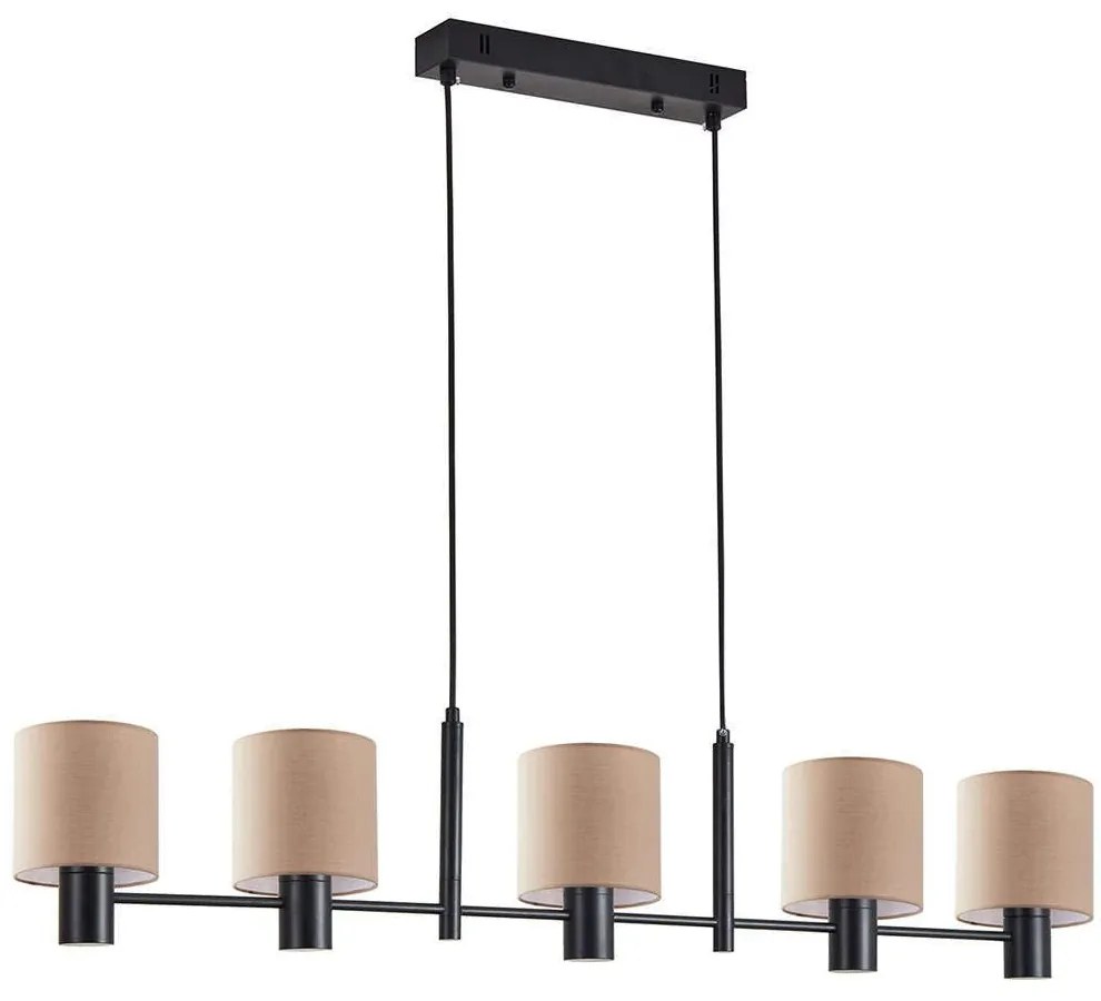 Φωτιστικό Οροφής - Ράγα Adept 77-8871 109x14x120cm 5xE27 60W Black-Brown Homelighting