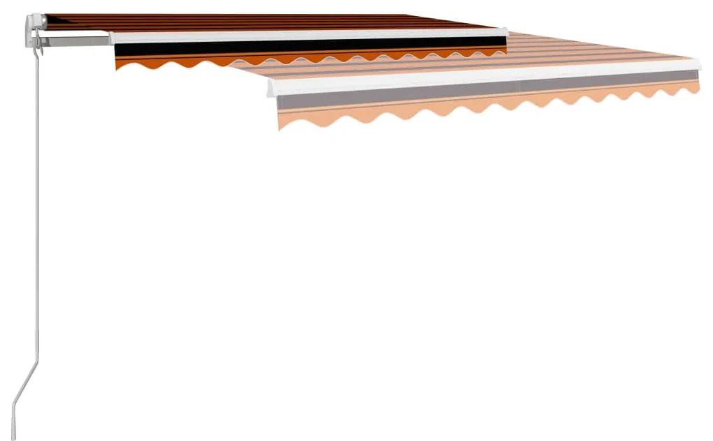 vidaXL Τέντα Συρόμενη Χειροκίνητη Πορτοκαλί / Καφέ 350 x 250 εκ.
