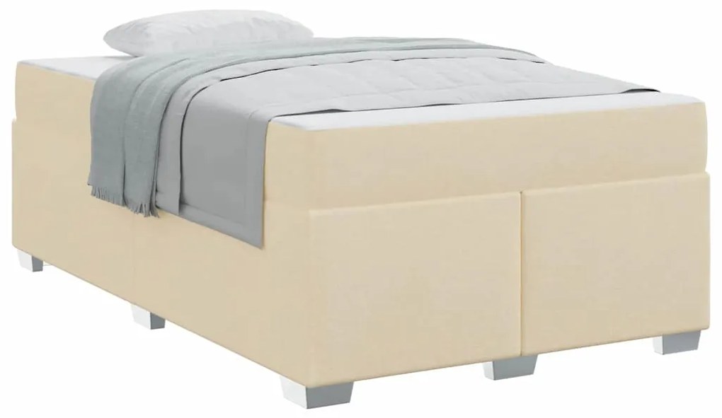 vidaXL Σκελετός Κρεβατιού Κρεμ 120 x 190 cm ύφασμα
