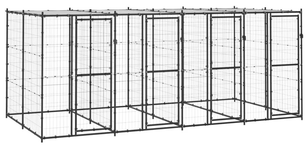Κλουβί Σκύλου Εξωτερικού Χώρου με Στέγαστρο 9,68 μ² από Ατσάλι