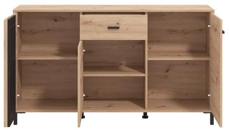 Κομότα - Μπουφές Laval 157 3K1F3V Artisan Oak - Μαύρο 157x40x90 εκ. 157x40x90 εκ.