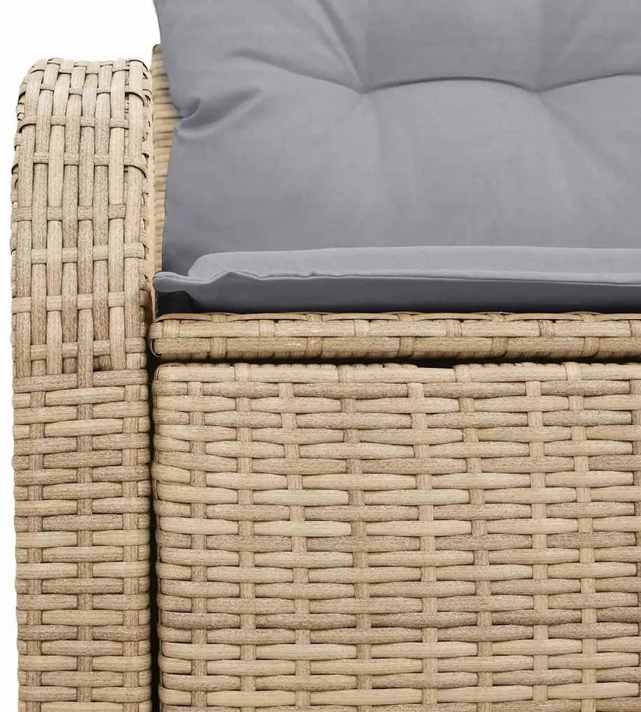 vidaXL Καναπές Κήπου με μαξιλάρι Μπεζ 124 x 62 x 69cm συνθετικό ρατάν