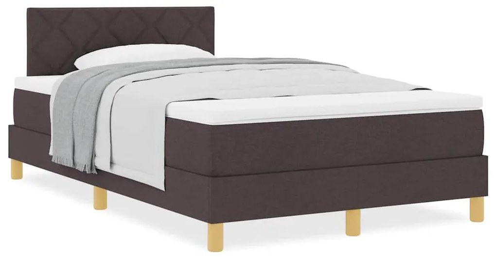 vidaXL Κρεβάτι box spring με στρώμα με στρώμα Σκούρο καφέ Σκούρο καφέ