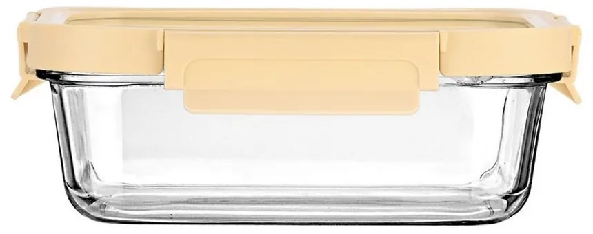 Φαγητοδοχείο Γυάλινο Click&amp;Seal 01-26462 1050ml 21,6x16,5x7,4cm Ivory-Clear Estia Πλαστικό, Γυαλί