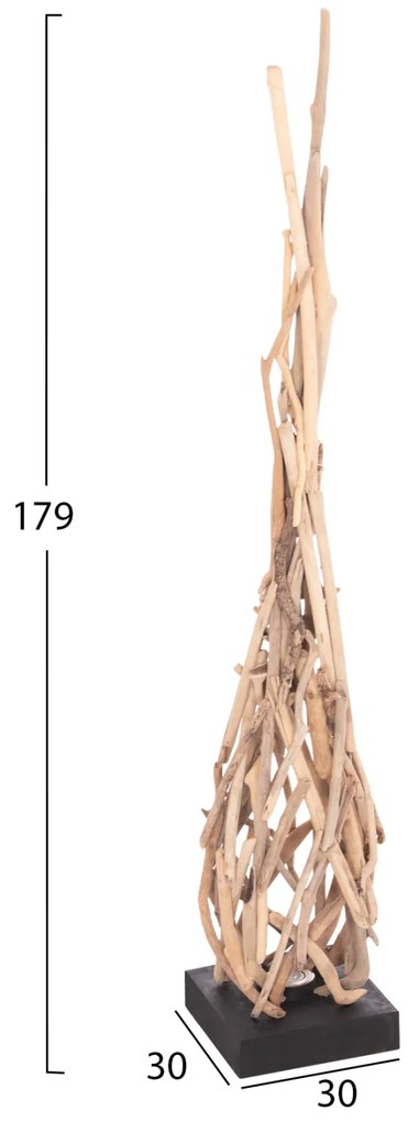 ΔΙΑΚΟΣΜΗΤΙΚΟ ΦΩΤΙΣΤΙΚΟ ΔΑΠΕΔΟΥ FLAMER HM4439 DRIFTWOOD ΣΕ ΦΥΣΙΚΟ 30x30x179Υεκ. (1 Τεμμάχια)