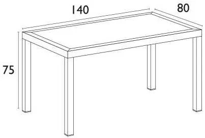 Τραπέζι πολυπροπυλένιου Ares 140x80 Μαύρο