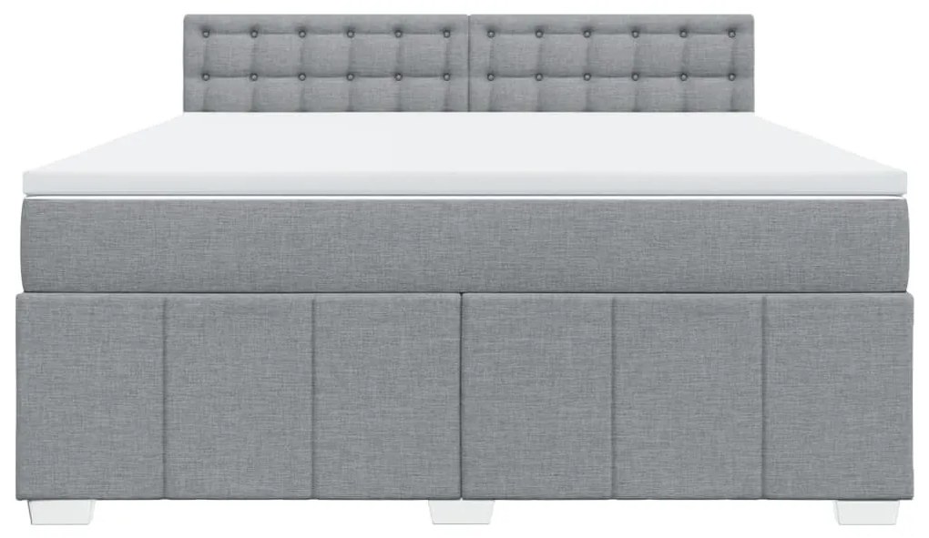 Κρεβάτι Boxspring με Στρώμα Ανοιχτό Γκρι 180x200 εκ. Υφασμάτινο - Γκρι