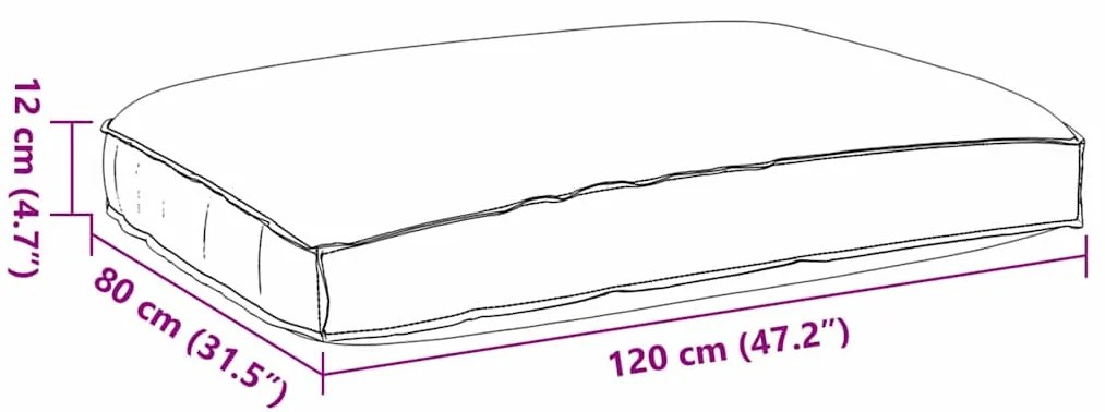 vidaXL Μαξιλάρι Ανθρακί 120 x 80 x 12 cm Ύφασμα Όξφορντ