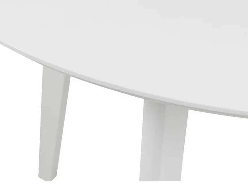 Τραπέζι Oakland 385 Άσπρο, Άσπρο, 76cm, 21 kg, Φυσικό ξύλο καπλαμά, Ινοσανίδες μέσης πυκνότητας, Ξύλο, Ξύλο: Καουτσούκ | Epipla1.gr