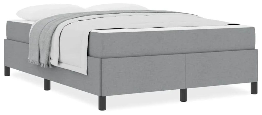 vidaXL Κρεβάτι με ελατήρια Ανοιχτό γκρι, Μαύρο 140 x 200 cm