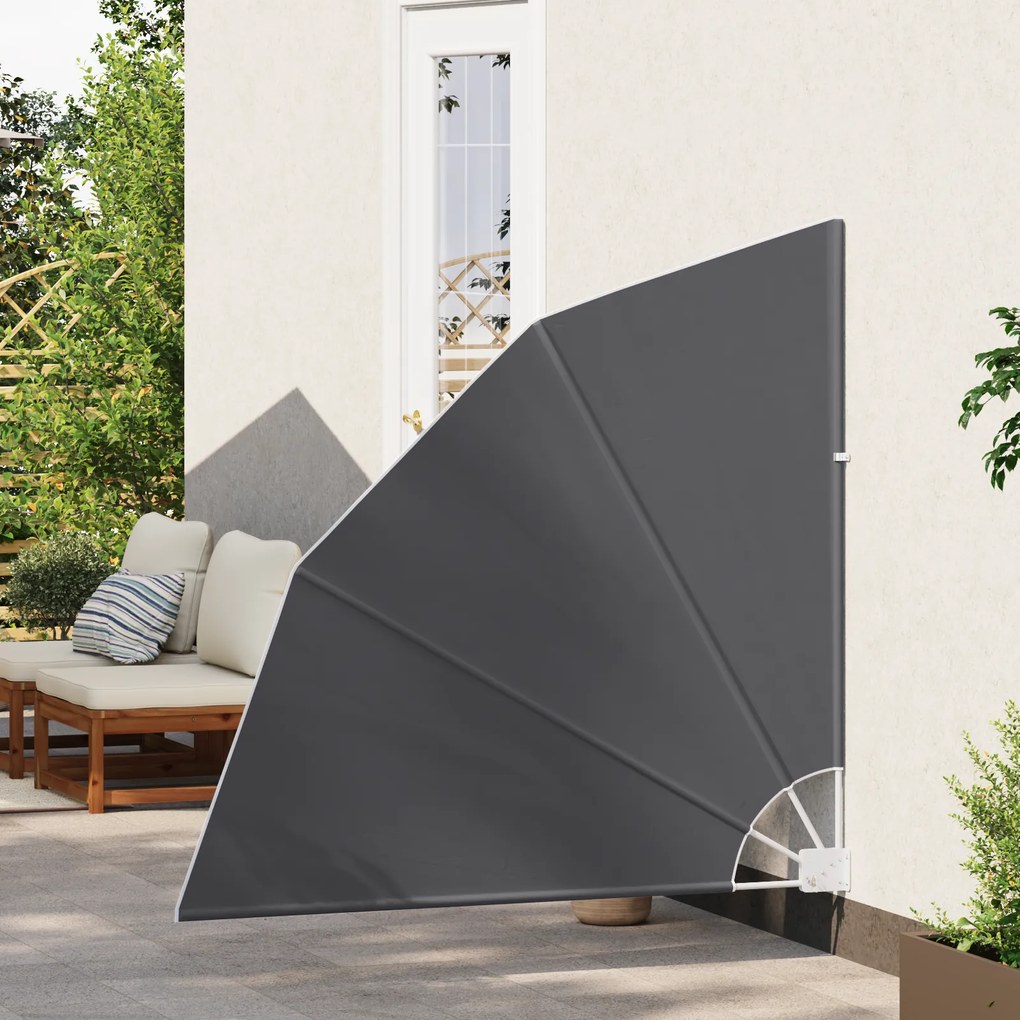 vidaXL Αδιάφανο σκίαστρο μπαλκονιού Μαύρο 140 x 140 cm ύφασμα