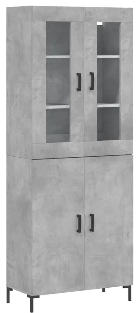 vidaXL Ντουλάπι Γκρι Σκυροδέματος 69,5x34x180 εκ. Επεξεργασμένο Ξύλο