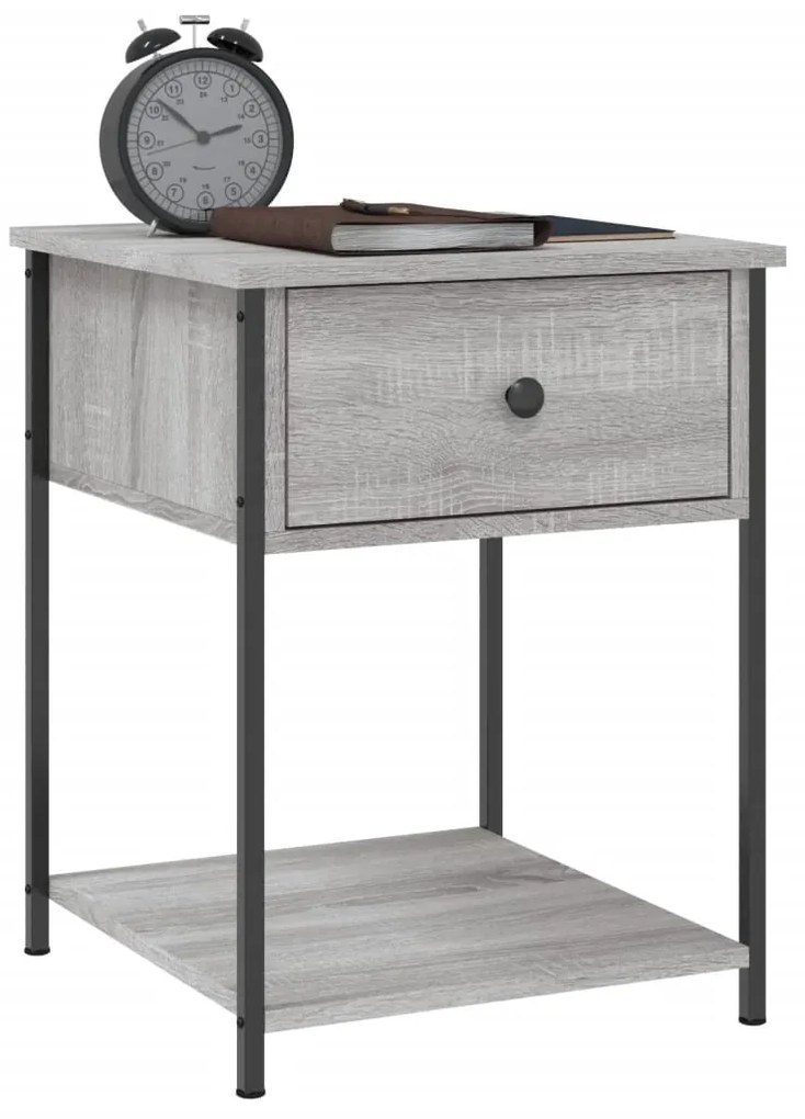 vidaXL Κομοδίνα 2 τεμ Γκρι Sonoma 44x45x58 εκ. από Επεξεργασμένο Ξύλο
