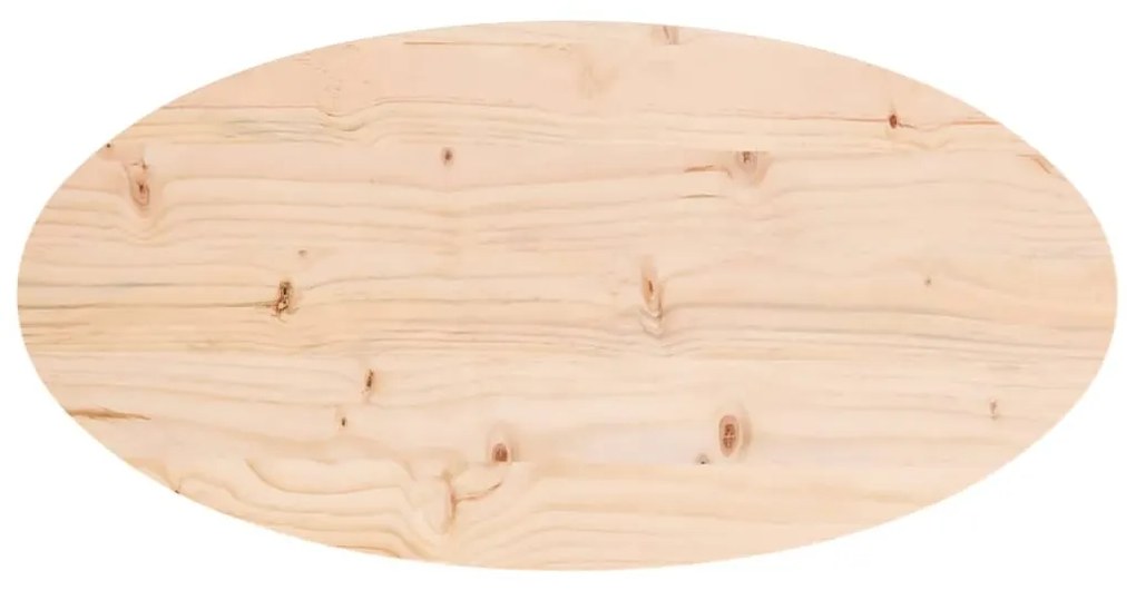 vidaXL Επιφάνεια Τραπεζιού Οβάλ 80x40x2,5 εκ. από Μασίφ Ξύλο Πεύκου