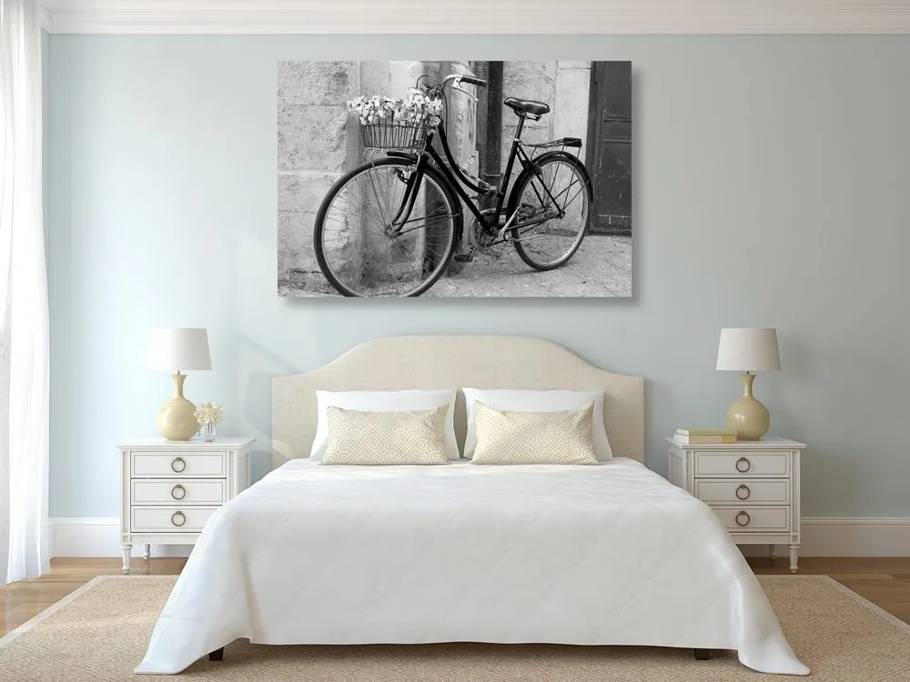 Εικόνα ενός ρουστίκ ποδηλάτου σε ασπρόμαυρο - 90x60