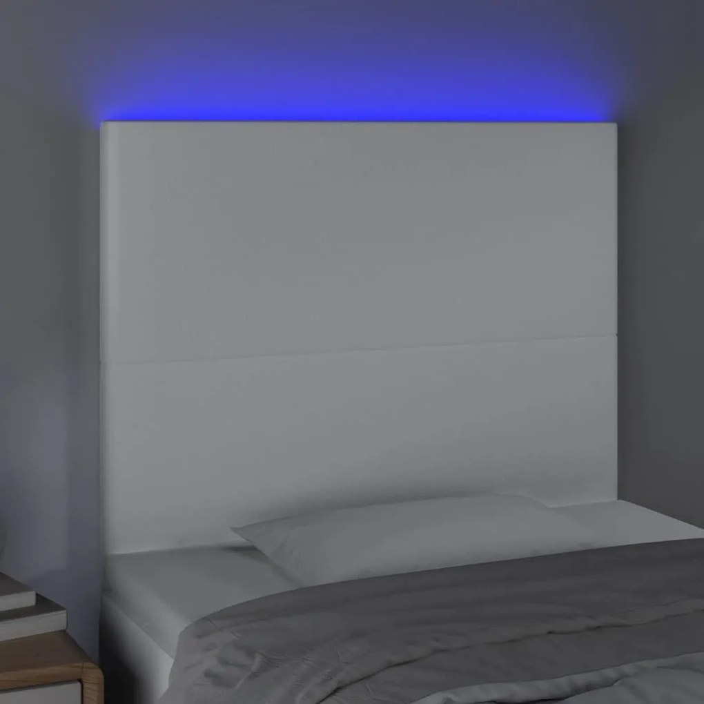 Κεφαλάρι Κρεβατιού LED Λευκό 100x5x118/128 εκ 3122229