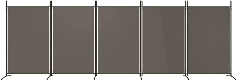 vidaXL Διαχωριστικό Δωματίου με 5 Πάνελ Ανθρακί 433x180 εκ. από Ύφασμα