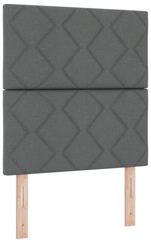 vidaXL Κρεβάτι Box Spring με Στρώμα Σκούρο Γκρι 80x200 εκ. Ύφασμα