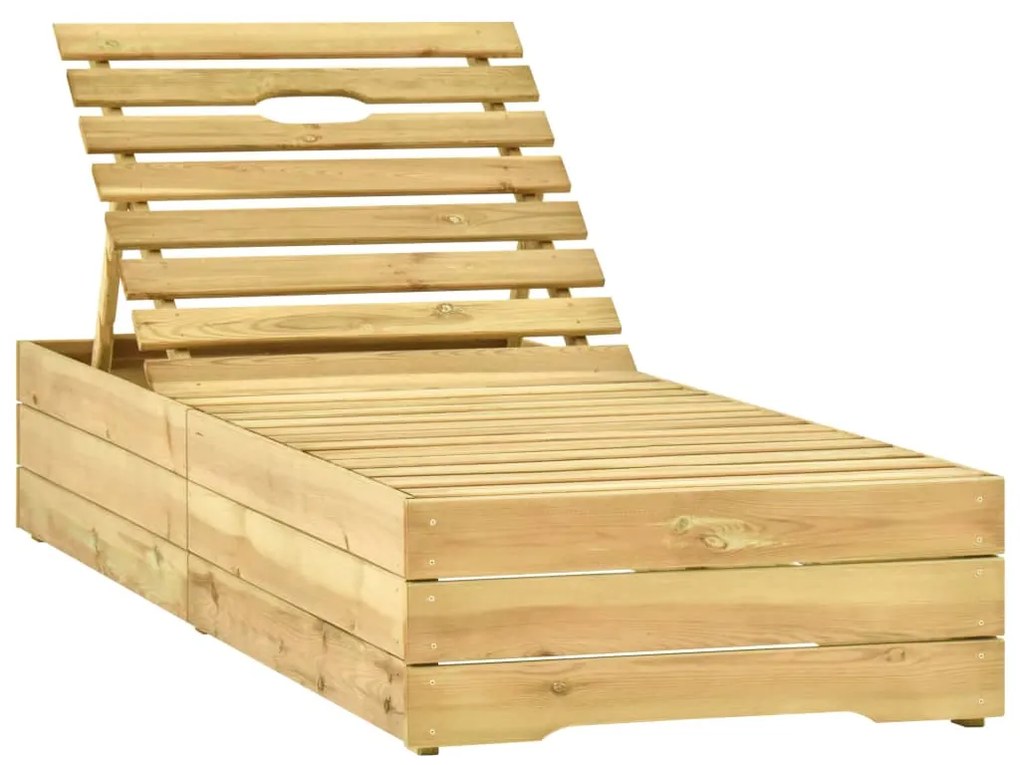 vidaXL Ξαπλώστρα Κήπου από Εμποτ. Ξύλο Πεύκου με Τραπεζάκι &amp; Μαξιλάρι