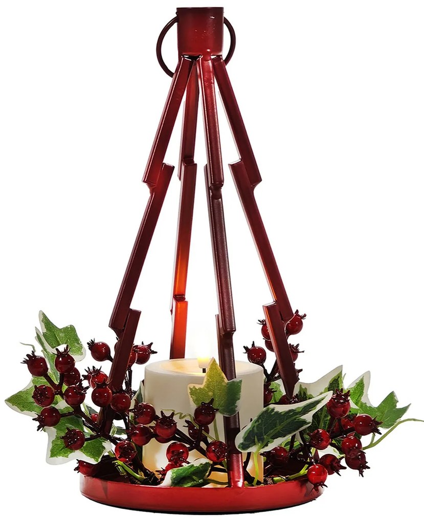 Χριστουγεννιάτικο Φανάρι Με Κερί 29cm