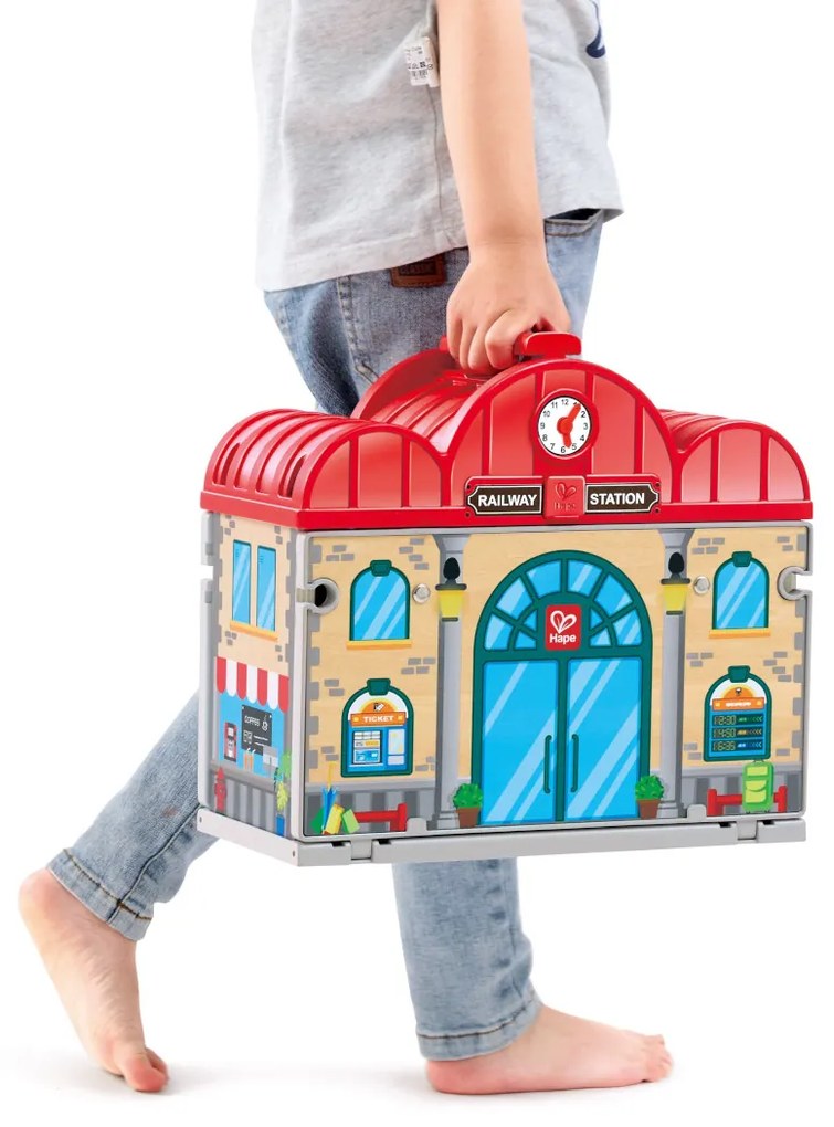 Hape Railway Ξύλινος Σιδηρόδρομος Train Station Set
