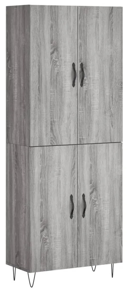 vidaXL Ντουλάπι Γκρι Sonoma 69,5 x 34 x 180 εκ. Επεξεργασμένο Ξύλο