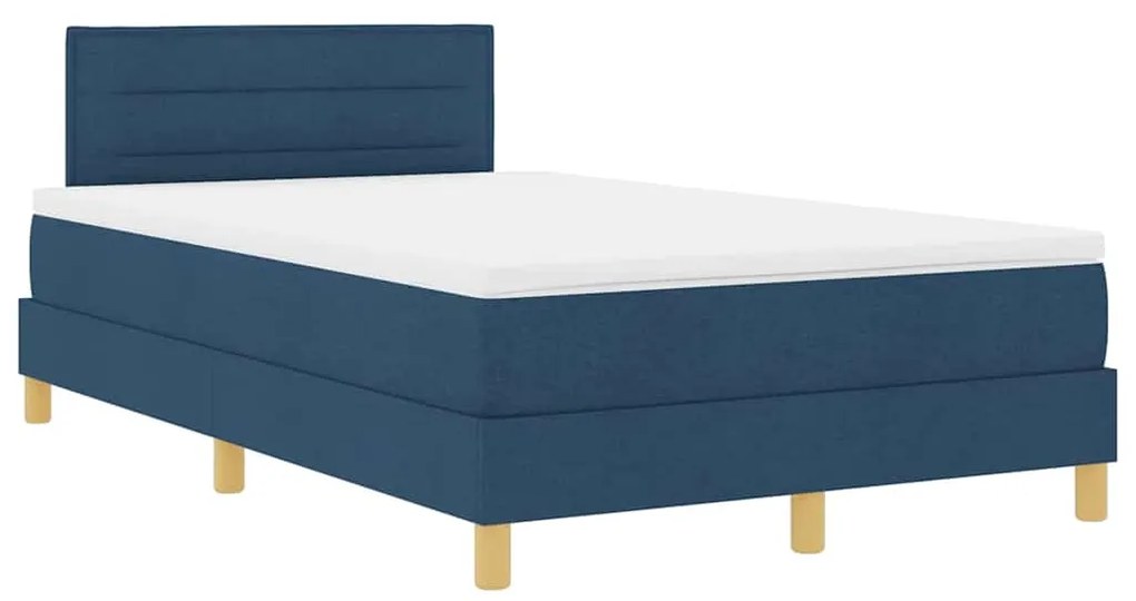 vidaXL Κρεβάτι με ελατήρια με στρώμα Μπλε 120 x 200 cm ύφασμα