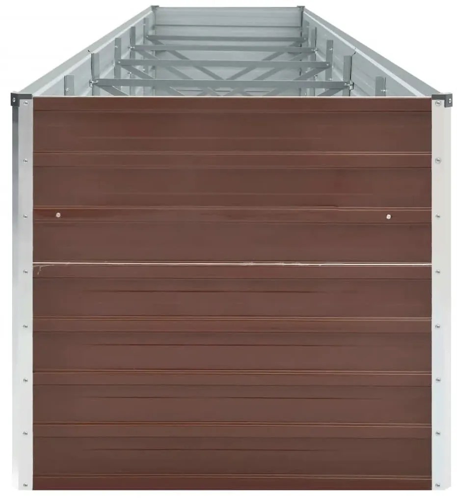 vidaXL Ζαρντινιέρα Υπερυψωμένη Καφέ 480x80x77 εκ. Γαλβαν. Χάλυβας