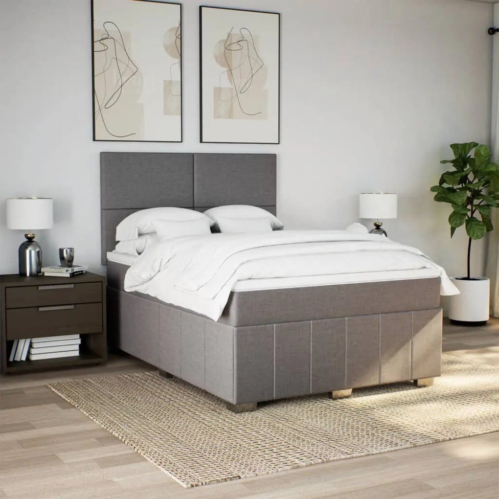 ΚΡΕΒΑΤΙ BOXSPRING ΜΕ ΣΤΡΩΜΑ TAUPE 140X200 ΕΚ. ΥΦΑΣΜΑΤΙΝΟ 3293988