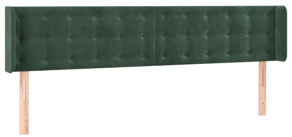 vidaXL Κεφαλάρι με Πτερύγια Σκούρο Πράσινο 203x16x78/88 εκ. Βελούδινο