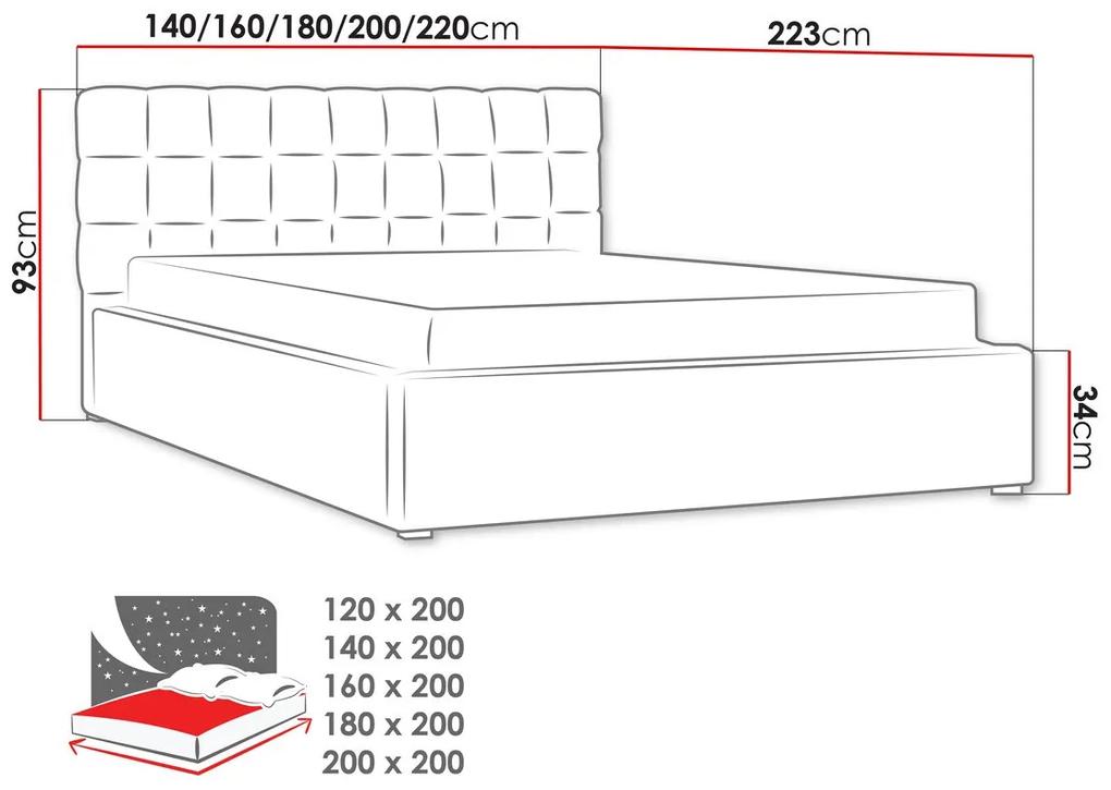 Κρεβάτι Pomona 107, Διπλό, Καφέ, 140x200, Ταπισερί, Τάβλες για Κρεβάτι, 160x223x93cm, 83 kg | Epipla1.gr