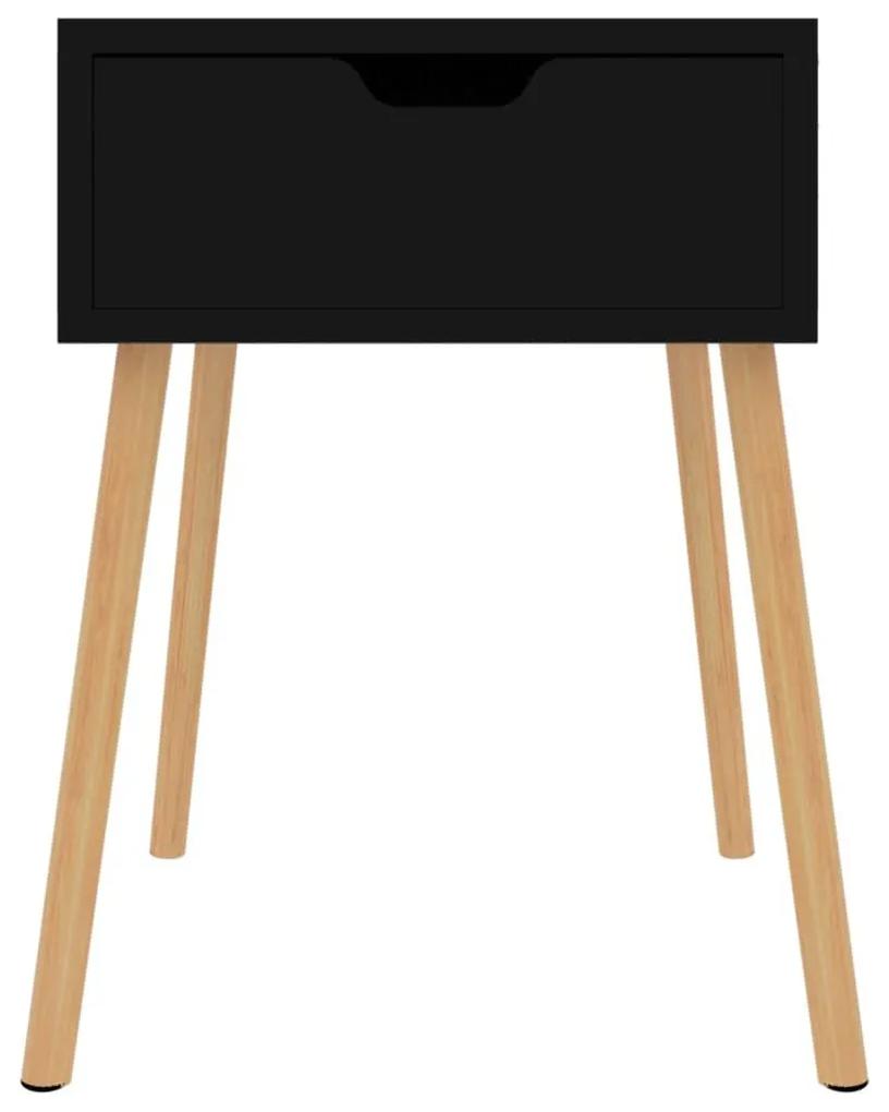 Κομοδίνο Μαύρο 40 x 40 x 56 εκ. από Μοριοσανίδα - Μαύρο