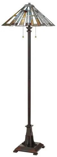 Επιδαπέδιο Φωτιστικό 2xE27 Μπρονζέ  Tiffany  Maybeck QZ-MAYBECK-FL Elstead Lighting-QZ-MAYBECK-FL-Μπρονζέ QZ-MAYBECK-FL