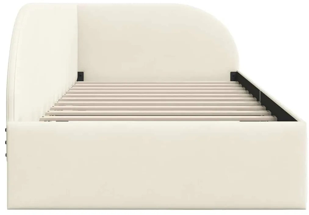 vidaXL Κρεβάτι Γωνίας με κεφαλάρι Κρεμ 90 x 200 cm Βελούδο