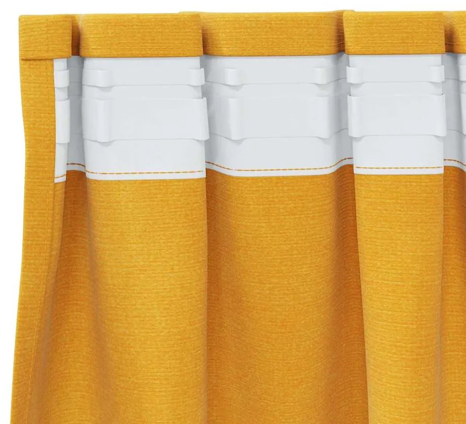 vidaXL Κουρτίνες 2 pcs κίτρινο μουσταρδί 140 x 225 cm Βελούδο