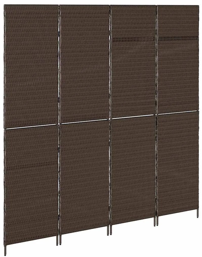 vidaXL Διαχωριστικό Δωματίου Καφέ 195 x 180 εκ. συνθετικό ρατάν