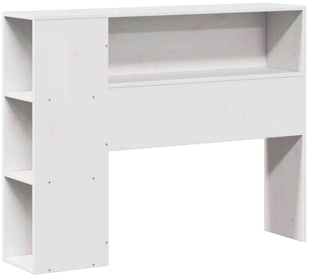 vidaXL Κρεβάτι Βιβλιοθήκη Χωρίς Στρώμα Λευκό 75x190 εκ Μασίφ Πεύκο