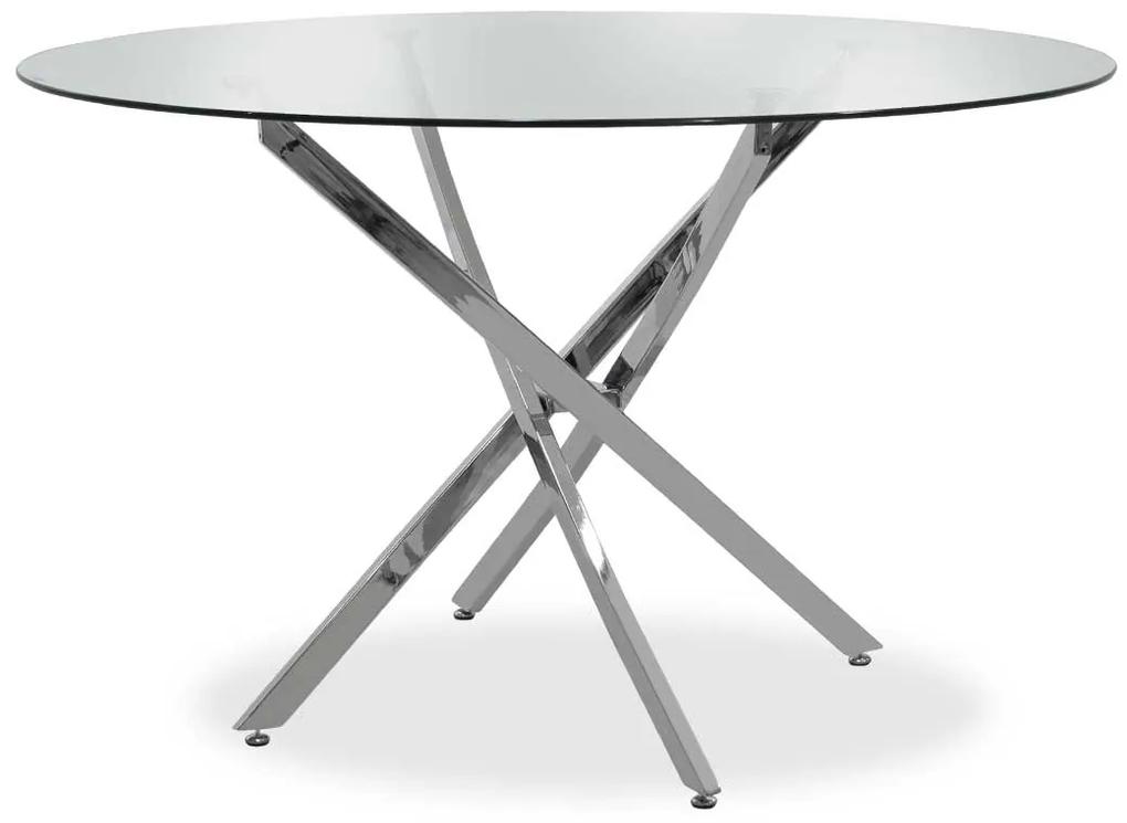 Τραπέζι στρόγγυλο Steve pakoworld με γυάλινη επιφάνεια διαφανές Φ120x74,5εκ - Γυαλί - 029-000030