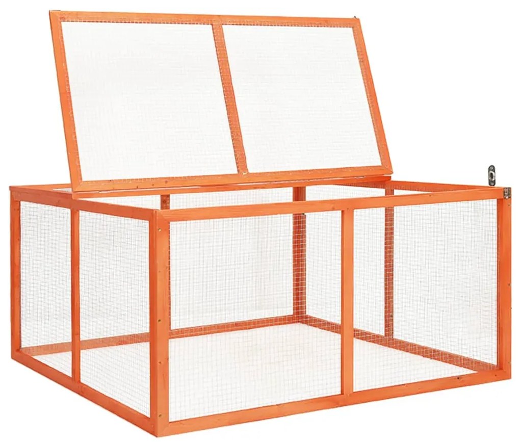 vidaXL Κλουβί Κουνελιών 124 x 120 x 60 εκ. από Μασίφ Ξύλο Ελάτης