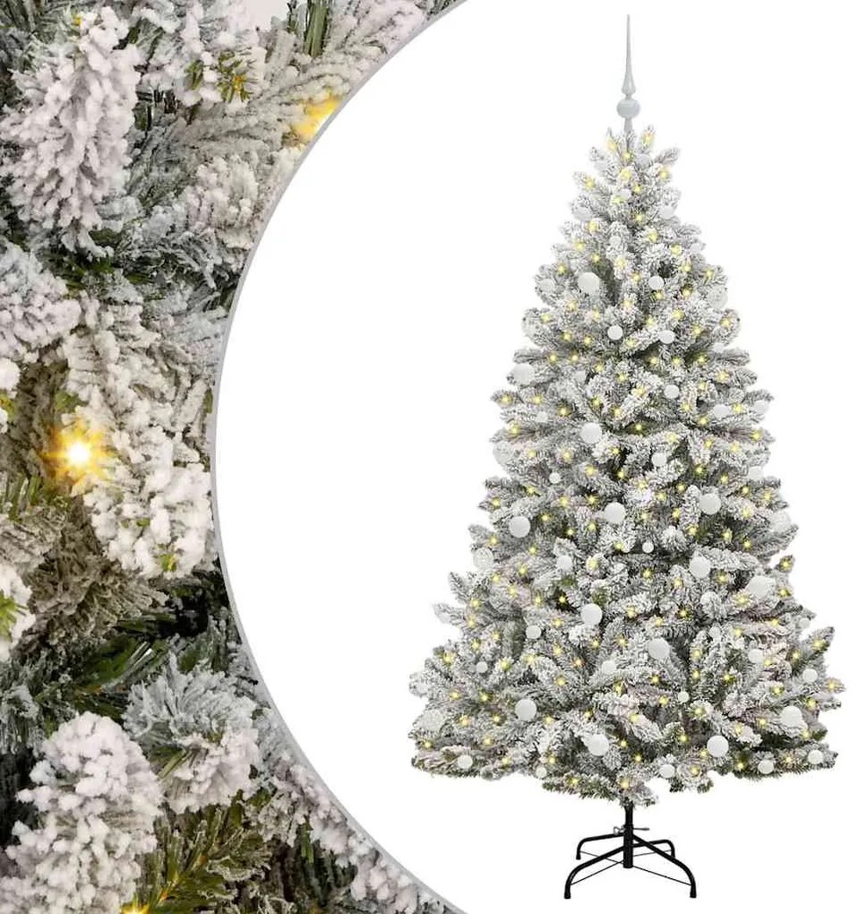 vidaXL Τεχνητό Χριστουγεννιάτικο Δέντρο Πράσινο και Λευκό 180 cm